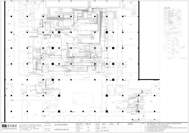 汉中汉乐府厨房B1电气施工图CAD-图一