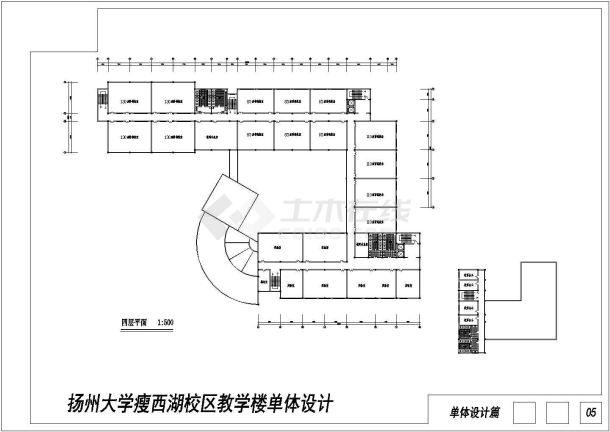 某大学多层教学楼教设计cad施工图-图二