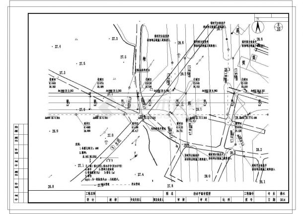 [安徽]某14公里城市I级市政道路排水CAD平面图-图一