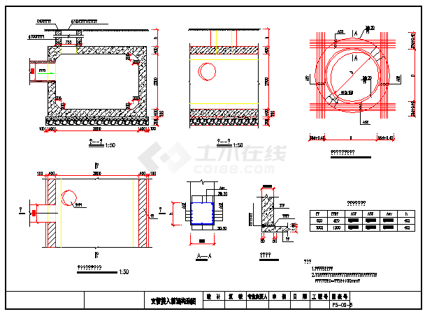 [安徽]800米II级市政排水管线综合CAD设计施工图纸-图一