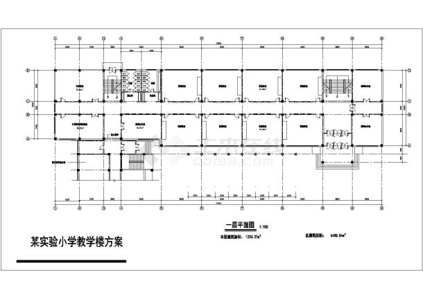 某小学教学楼详细方案设计cad施工图-图二