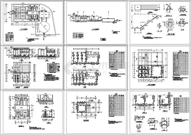 某地区水厂全套设计CAD施工图纸-图一