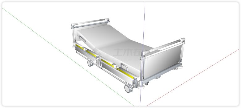 可升降病床医疗器械su模型-图一