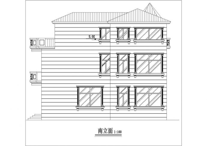 某市区经典别墅建筑CAD设计方案图_图1