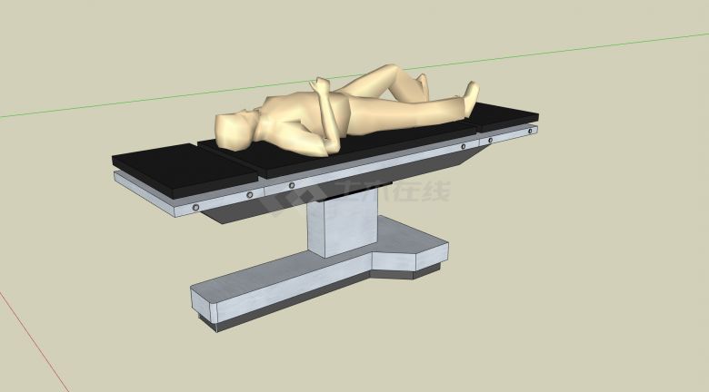 钢架结构简易治疗台医疗器械su模型-图二