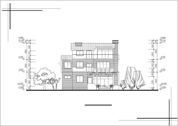 连云港某村镇多层别墅全套建筑施工设计cad图纸(含总平面图)-图一