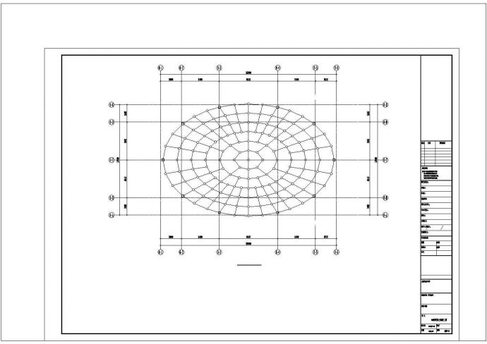 某网架结构图书馆结构设计图图纸_图1