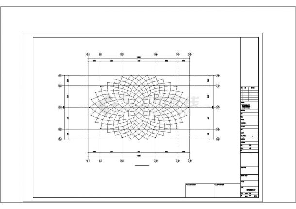 某网架结构图书馆结构设计图图纸-图二