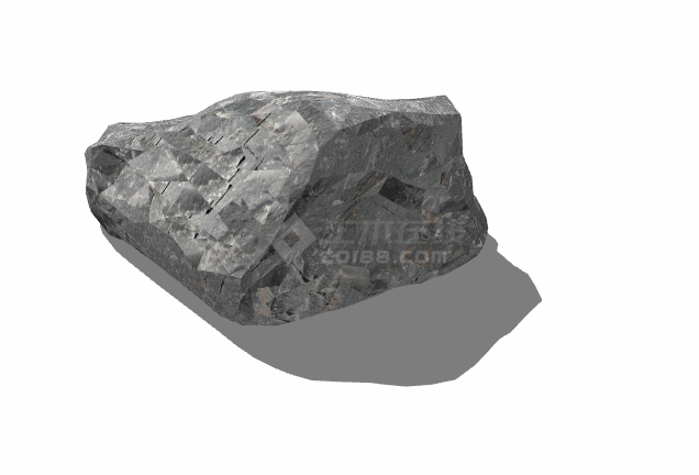 巨大灰色现代B-石头su模型-图二