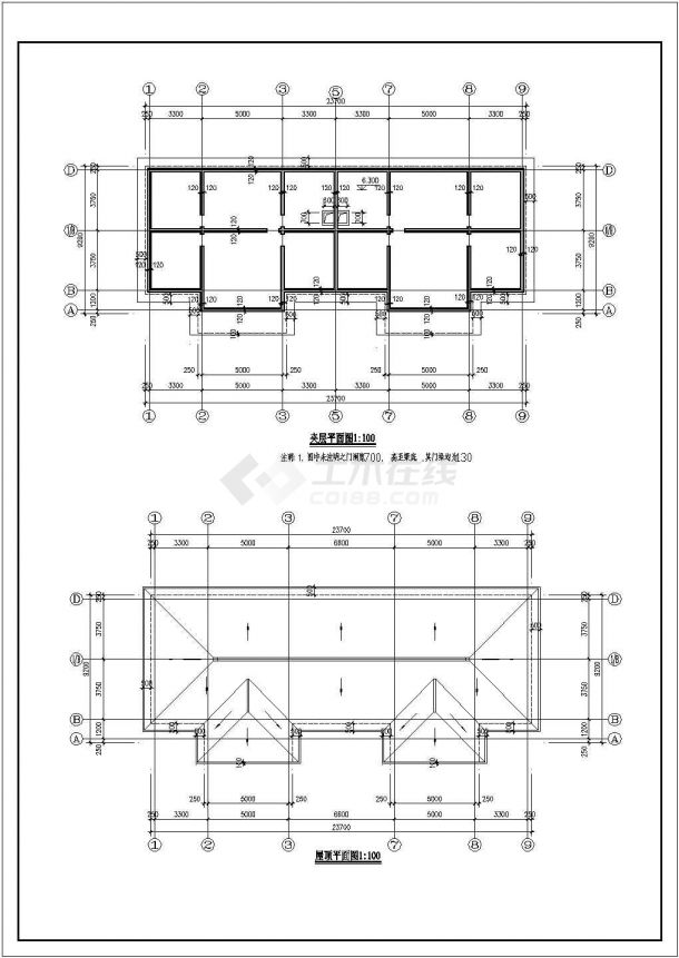 某中式小型古典办公别墅建筑详细设计施工方案CAD图纸-图一