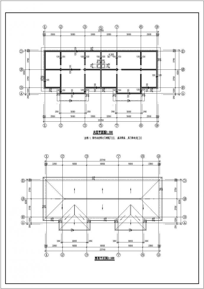 某中式小型古典办公别墅建筑详细设计施工方案CAD图纸_图1