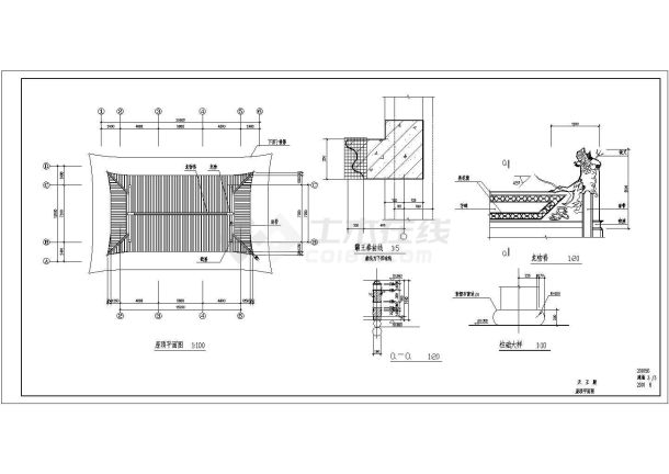 某中式经典天王殿建筑详细设计施工方案CAD图纸-图一