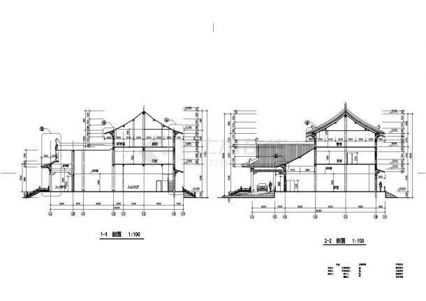 某中式太湖仿古建筑详细设计施工方案CAD图纸-图一