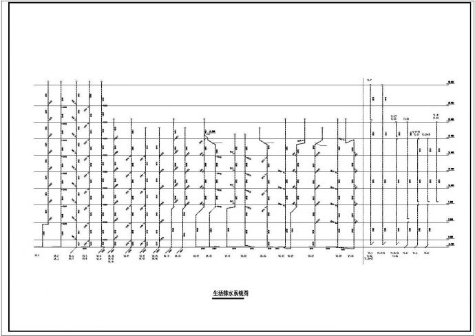 某9层不规则商住楼给排水设计cad施工图（含设计说明，16图）_图1
