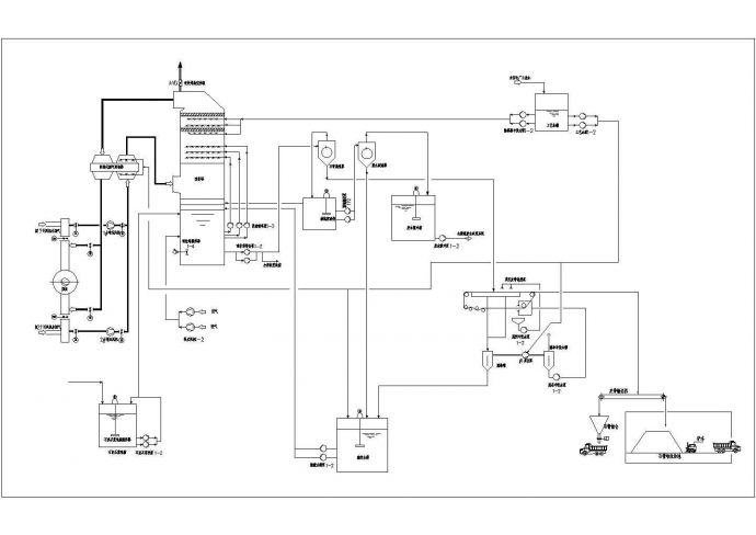 某湿法烟气脱硫工艺CAD完整流程图_图1