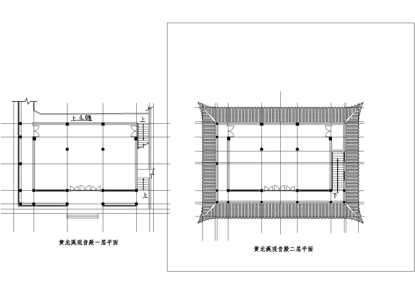 某中式黄龙泉古庙建筑详细设计施工方案CAD图纸