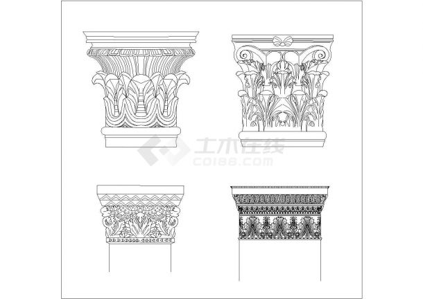 某中式古典五柱式建筑详细施工设计方案CAD图纸-图一