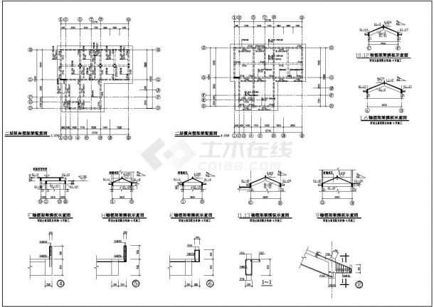 某中国古典别墅建筑详细施工设计方案CAD图纸-图二