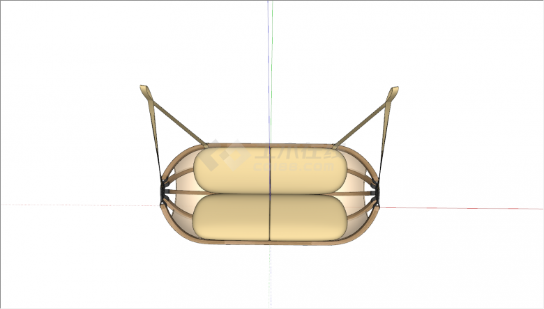 精致沙发式坐垫吊椅su模型-图二