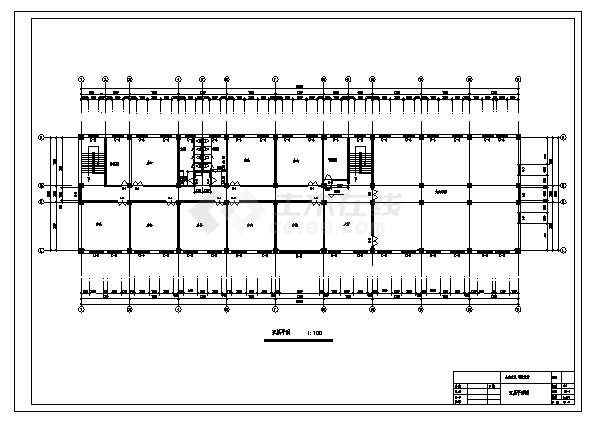 土木工程毕业设计_办公楼设计_5400平米某五层框架结构办公楼建筑施工cad图(含计算书，毕业设计)-图一