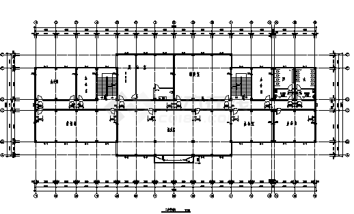 土木工程毕业设计_办公楼设计_5000平米某五层框架结构办公楼建施cad图(含计算书，毕业设计)-图一