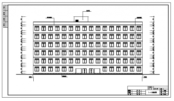 土木工程毕业设计_办公楼设计_4400平方米某七层单位办公楼建筑施工cad图(含计算书，毕业设计)-图二