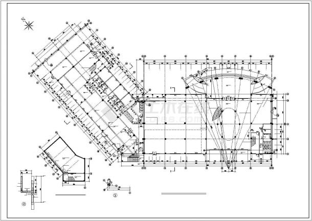 某地小区娱乐会所建筑cad图纸（共14张）-图一