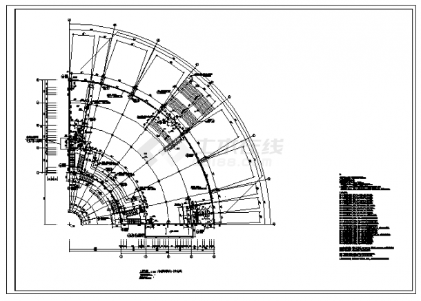 土木工程毕业设计_办公楼设计_3800平米某三层框架结构办公楼建施cad图(含计算书，毕业设计)-图二
