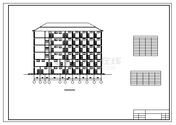 土木工程毕业设计_办公楼设计_3400平米某六层框架结构综合办公楼建施cad图(含计算书，毕业设计)-图二