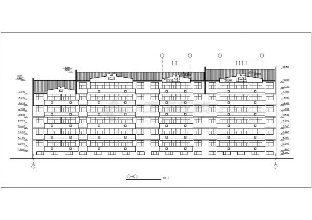 扬州市某大型疗养院7层砖混结构住宅楼全套建筑设计CAD图纸-图二
