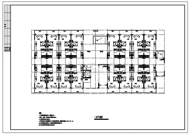 土木工程毕业设计_7900平方米11层剪力墙单身公寓建筑施工cad图(含计算书，毕业设计)-图二