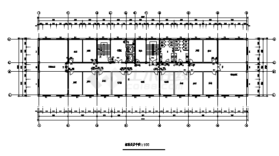 土木工程毕业设计_9900平米某11层钢框架写字楼建施cad图(含计算书，毕业设计)-图一