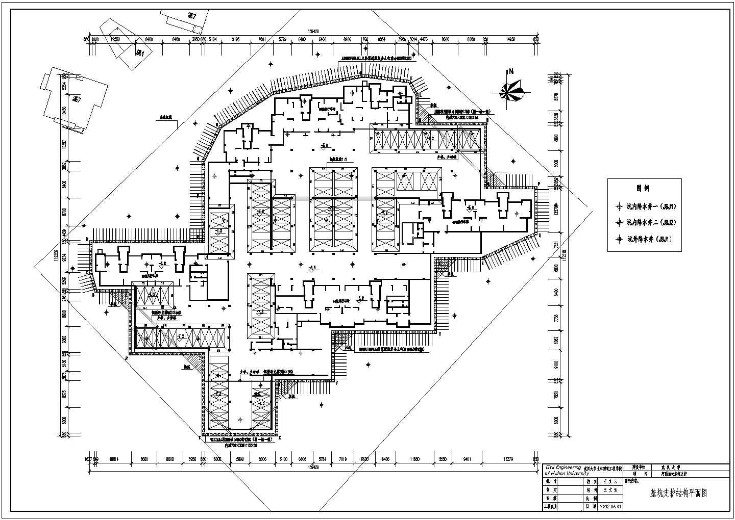 上海嘉定区某8千平米基坑工程建筑设计CAD图纸