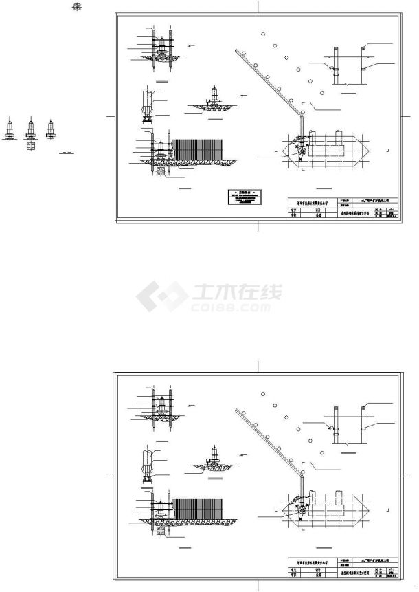 广东某自来水厂增产扩容船型格栅水泵工艺设计图纸-图一
