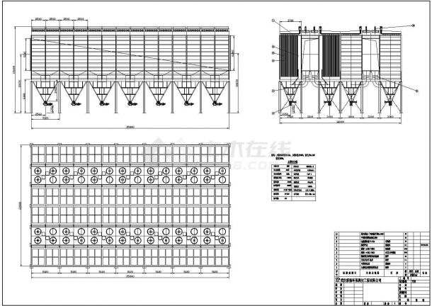 某200万超大风量布袋除尘器CAD设计方案总图-图一