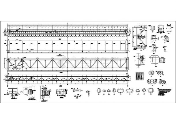 某50T吊车梁CAD构造设计平面图纸-图二