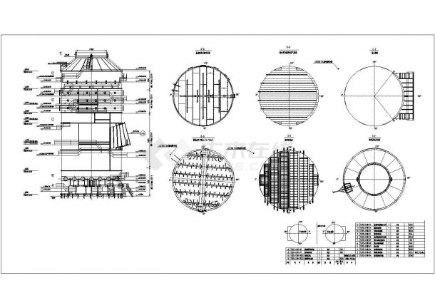 某吸收塔CAD构造设计详细总图-图一