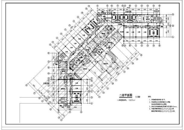 某二层框架结构娱乐城设计cad建筑方案图纸（甲级院设计）-图二