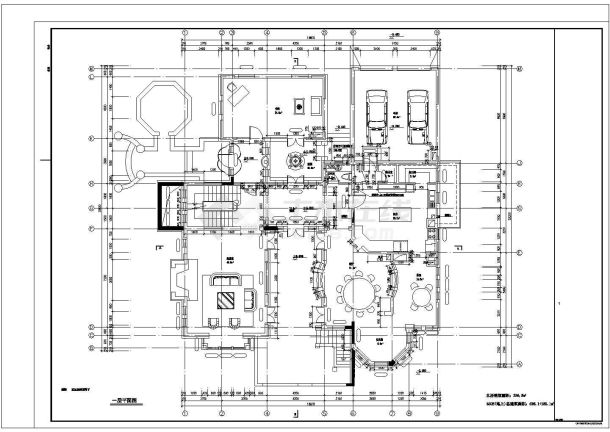 某独栋小别墅全套cad设计图纸-图二