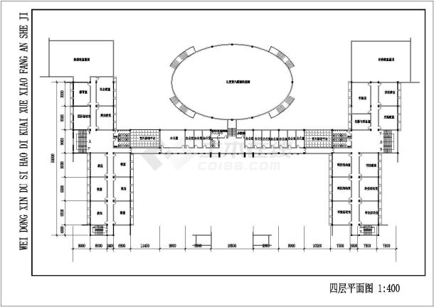 某学校设计方案建筑设计施工CAD图-图二