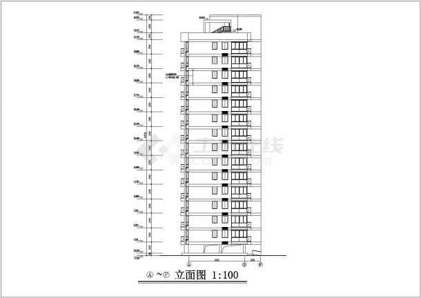 通州市兴阑花园小区7100平米14层框剪结构住宅楼全套建筑设计CAD图纸-图一