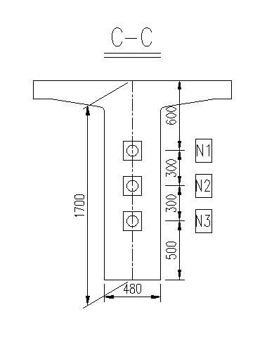 装配式预应力混凝土连续T梁预应力钢束布置设计图-图二