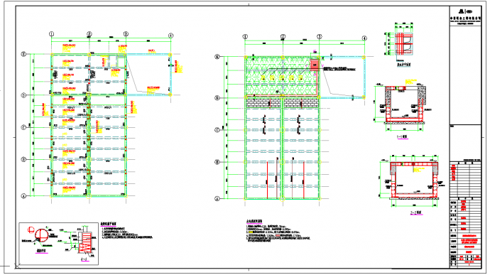 某地2层框架结构消防水泵房结施图CAD图纸_图1