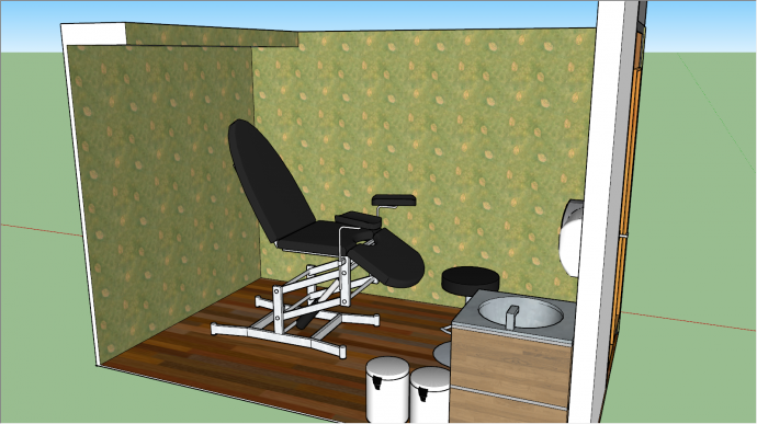 医疗器械带洗手台带座椅设备su模型_图1