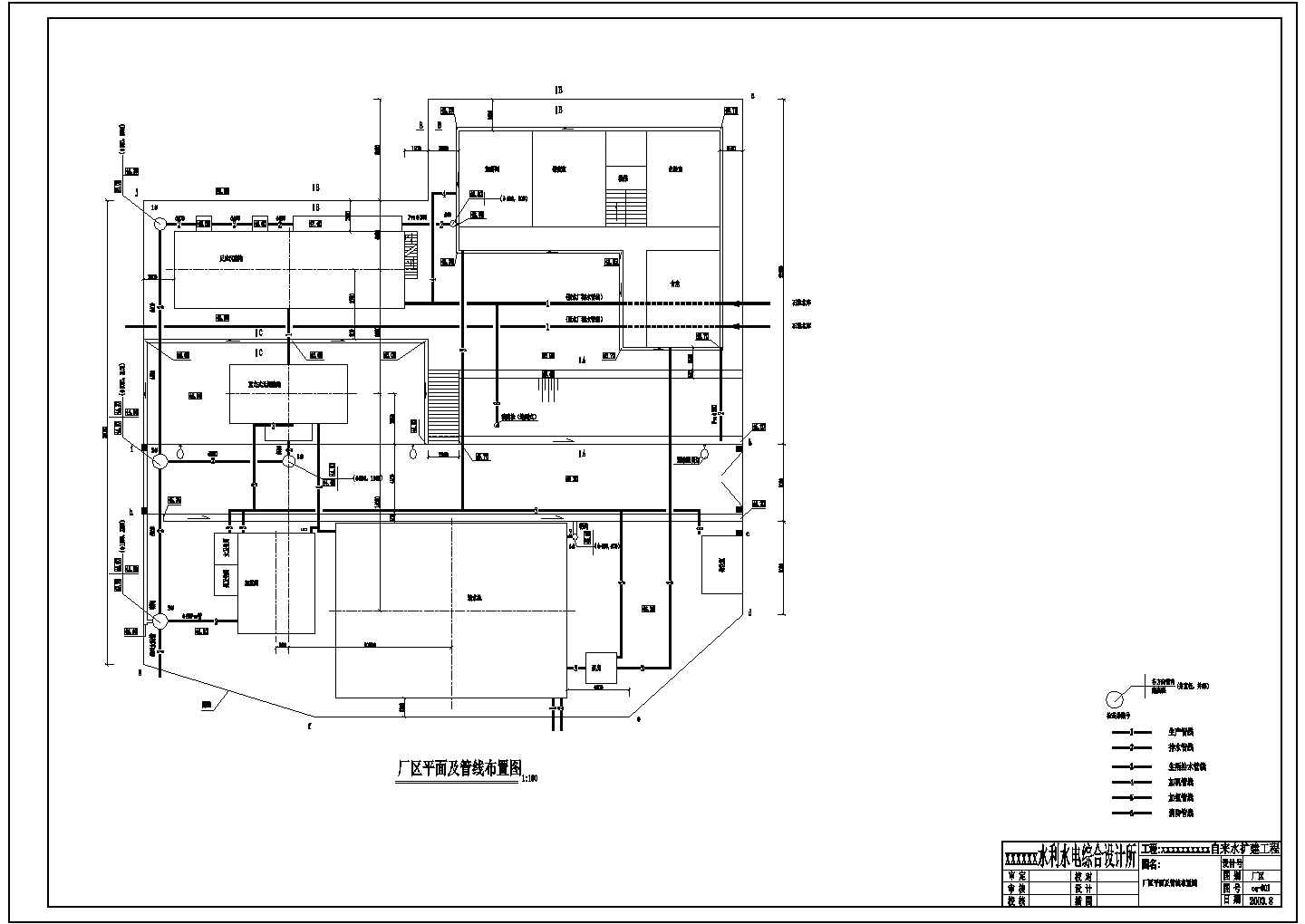 东莞市某工厂厂区平面及管线布置设计CAD图纸