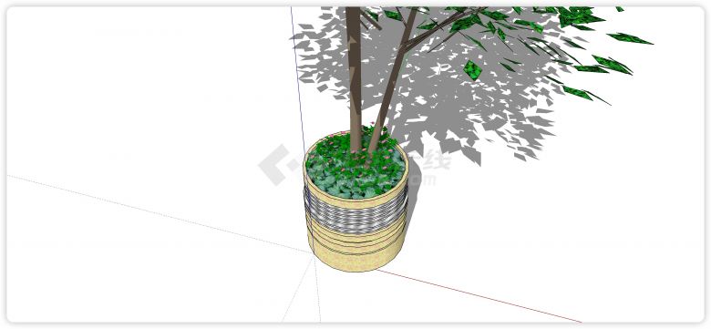 筒状花坛曲线种植池su模型-图二
