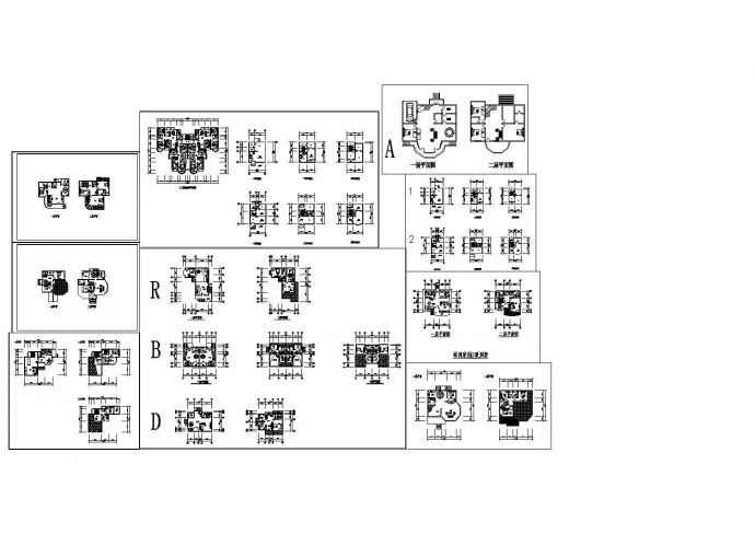 多种别墅户型平面设计施工图_图1