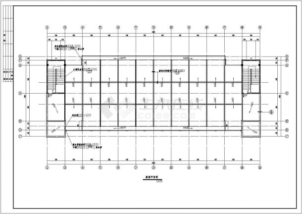 某多层框架结构食堂设计cad全套建施图纸（含设计说明）-图二