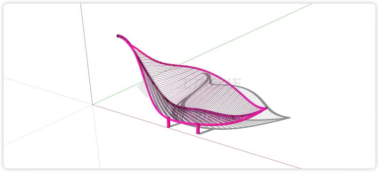 网状叶子形状异形座椅su模型-图一