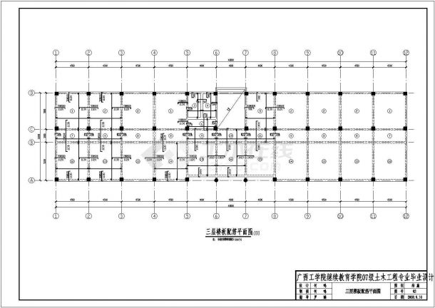 土木工程毕业设计_办公楼设计_某2430平米框架结构办公楼毕业设计方案CAD图纸-图二